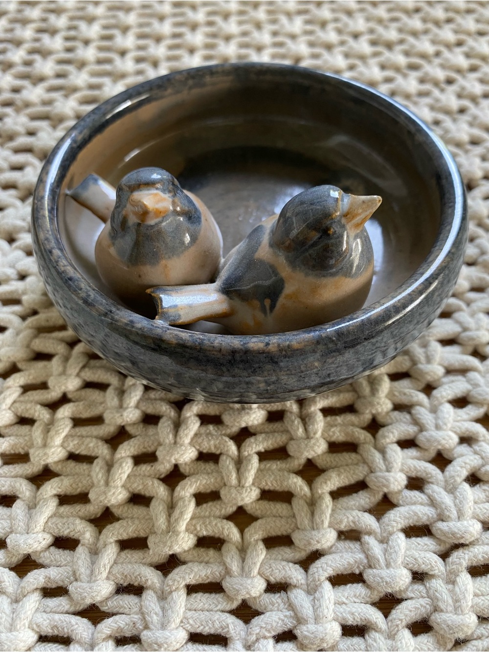 Dissing Keramik Denmark Stoneware Bird Trinket Dish Bowl | Vintage 1970s Pottery